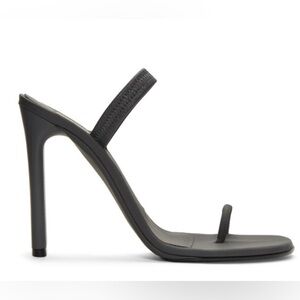 Yeezy Sling back Grey Matte Rubberized  Leather Slip On Sandals  Size 38.